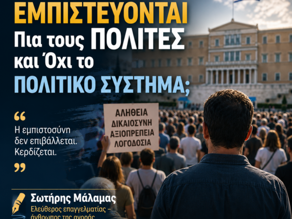 Γιατί οι Έλληνες Εμπιστεύονται Πια τους Πολίτες και Όχι το Πολιτικό Σύστημα;